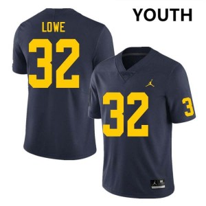 Jeremiah Lowe Wolverines #32 Youth College Football Limited Jerseys - Navy 349489-397
