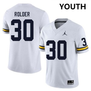 Jimmy Rolder Michigan College Football Youth NCAA #30 Jerseys - White 557885-526