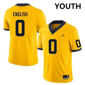 Karmello English University of Michigan College Football University #0 Youth Jerseys - Yellow 153033-609