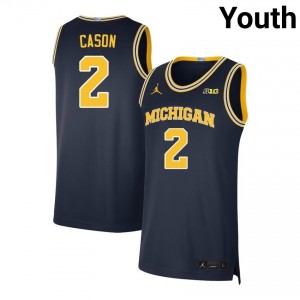 L.J. Cason Michigan Youth College Basketball #2 Embroidery Jerseys - Navy 326261-161