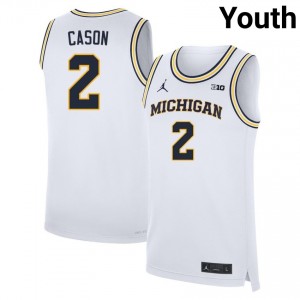 L.J. Cason Wolverines College Basketball High School Youth #2 Jersey - White 109800-577