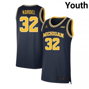 Malick Kordel Michigan College Basketball Player #32 Youth Jersey - Navy 257888-950