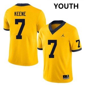 Mikey Keene Michigan Stitched College Football Youth #7 Jersey - Yellow 343200-755