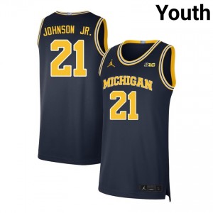 Morez Johnson Jr. Wolverines 2025 #21 College Basketball Youth Jerseys - Navy 940563-988