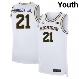 Morez Johnson Jr. Wolverines Player Youth #21 College Basketball Jersey - White 852744-465