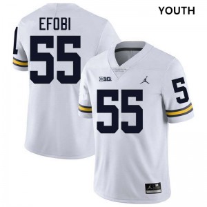 Nathan Efobi Michigan Wolverines #55 Youth Alumni College Football Jerseys - White 294799-804