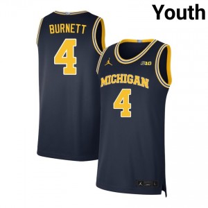 Nimari Burnett Wolverines #4 Youth College Basketball Official Jerseys - Navy 950215-731