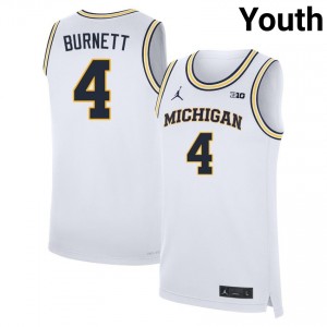 Nimari Burnett Wolverines Youth College Basketball Player #4 Jerseys - White 274938-506
