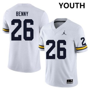 Rayshaun Benny Michigan College Football Youth #26 Player Jerseys - White 252987-222