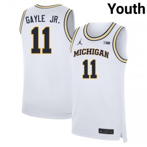 Roddy Gayle Jr. Michigan Player #11 College Basketball Youth Jerseys - White 211063-266