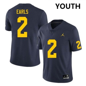 Shamari Earls Michigan Wolverines #2 Youth Alumni College Football Jerseys - Navy 509298-476