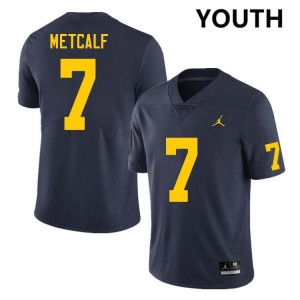 TJ Metcalf Wolverines College Football Official Youth #7 Jersey - Navy 668323-638