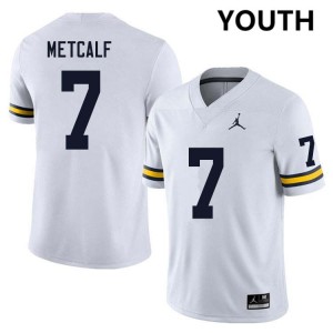 TJ Metcalf Michigan College Football Alumni Youth #7 Jerseys - White 763710-773