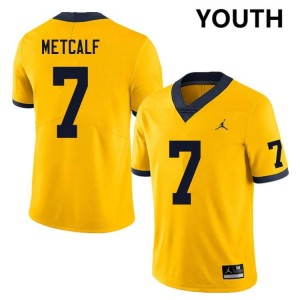 TJ Metcalf Michigan #7 College Football Youth Alumni Jerseys - Yellow 122649-914