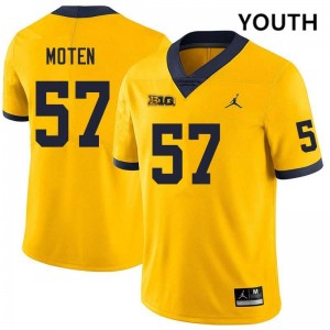 Travis Moten University of Michigan #57 College Football Youth Limited Jersey - Yellow 826373-464