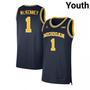 Trey McKenney Michigan Wolverines Official College Basketball #1 Youth Jersey - Navy 169247-577