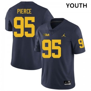 Trey Pierce Wolverines Youth Replica College Football #95 Jerseys - Navy 818020-946