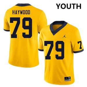 Ty Haywood Michigan Wolverines College Football #79 Player Youth Jerseys - Yellow 977276-220