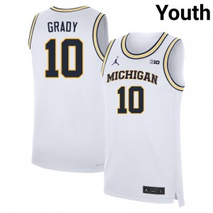 Winters Grady Michigan Wolverines NCAA College Basketball #10 Youth Jersey - White 207196-807