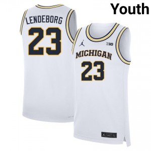Yaxel Lendeborg Michigan College Basketball Alumni Youth #23 Jersey - White 924463-330