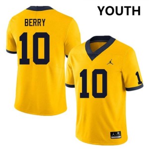 Zeke Berry Michigan Youth #10 Player College Football Jersey - Yellow 950821-158