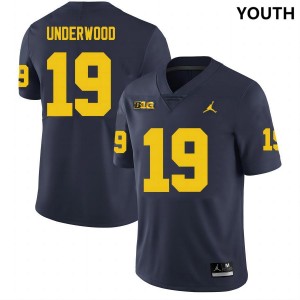 Bryce Underwood Michigan Wolverines #19 Youth Alumni College Football Jersey - Navy 631837-448