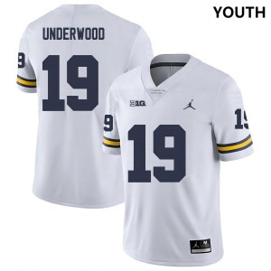 Bryce Underwood Michigan Youth NCAA College Football #19 Jerseys - White 874553-782