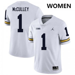 Donaven McCulley University of Michigan Official #1 Youth College Football Jerseys - White 205891-945