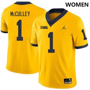 Donaven McCulley Michigan Wolverines Replica Youth #1 College Football Jerseys - Yellow 311421-594