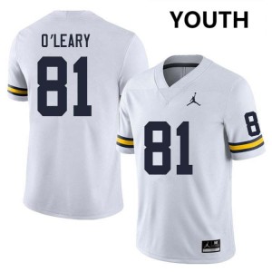 Peyton O'Leary Wolverines College Football NCAA #81 Youth Jerseys - White 297027-264