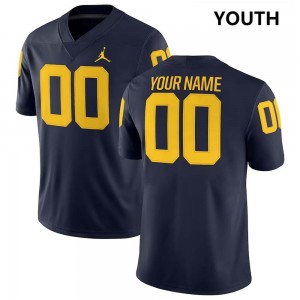 Custom Michigan Youth Limited #00 College Football Jerseys - Navy 702098-811