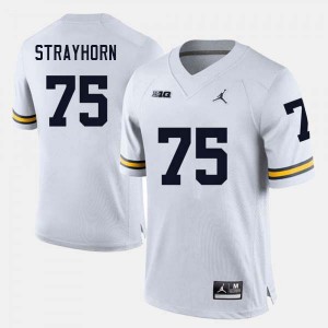 Kaden Strayhorn Michigan Limited Mens #75 College Football Jersey - White 929675-494