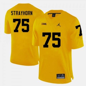 Kaden Strayhorn Wolverines Mens College Football Player #75 Jerseys - Yellow 101029-281
